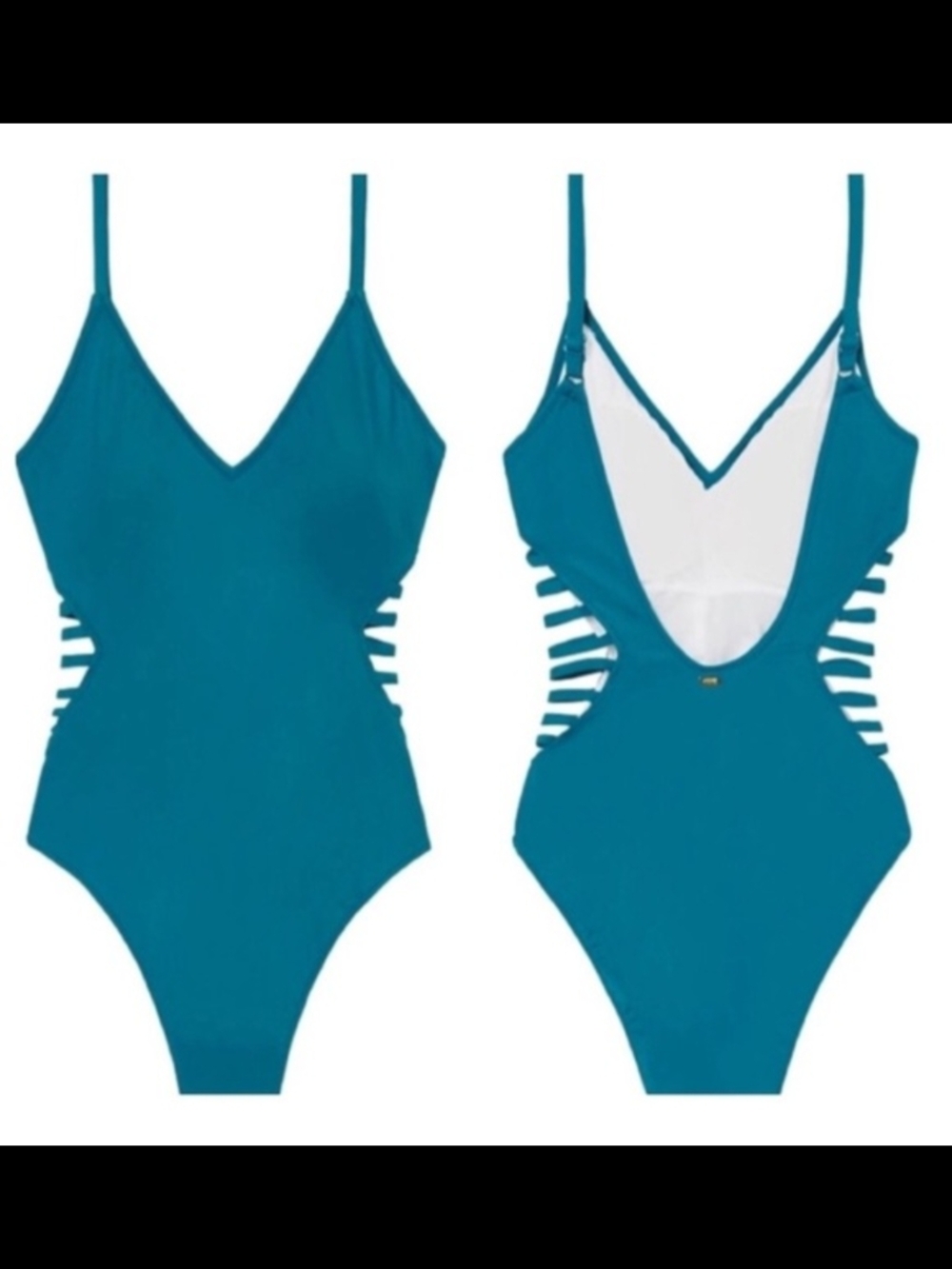 PINK Victoria's Secret Teal One-Piece Strappy Side Swimsuit